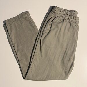 Pull & Bear Men's Khaki Linen Chinos in Size Large